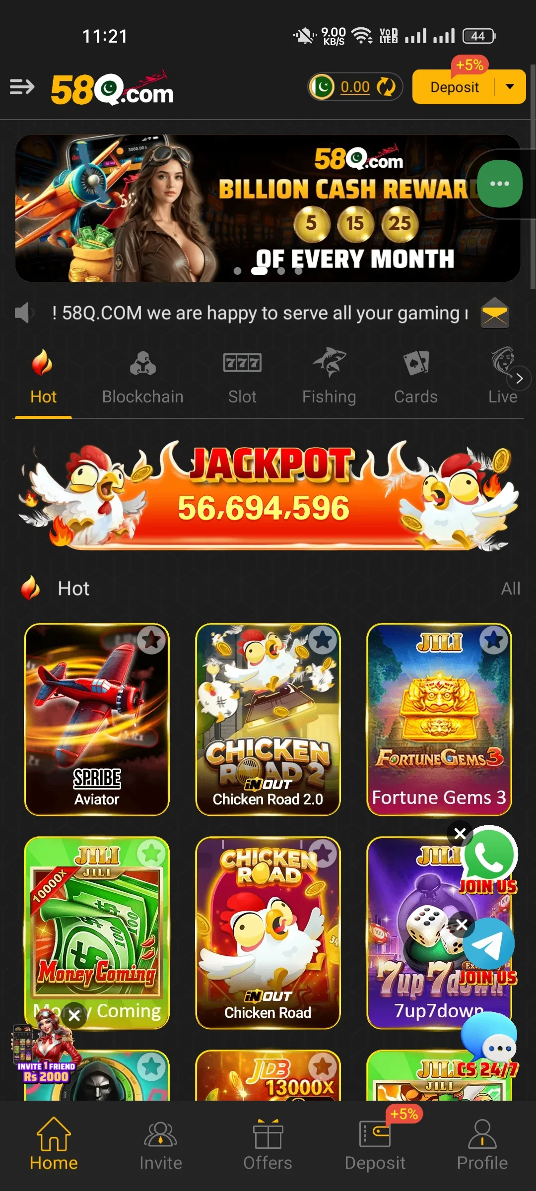 58q game jackpot