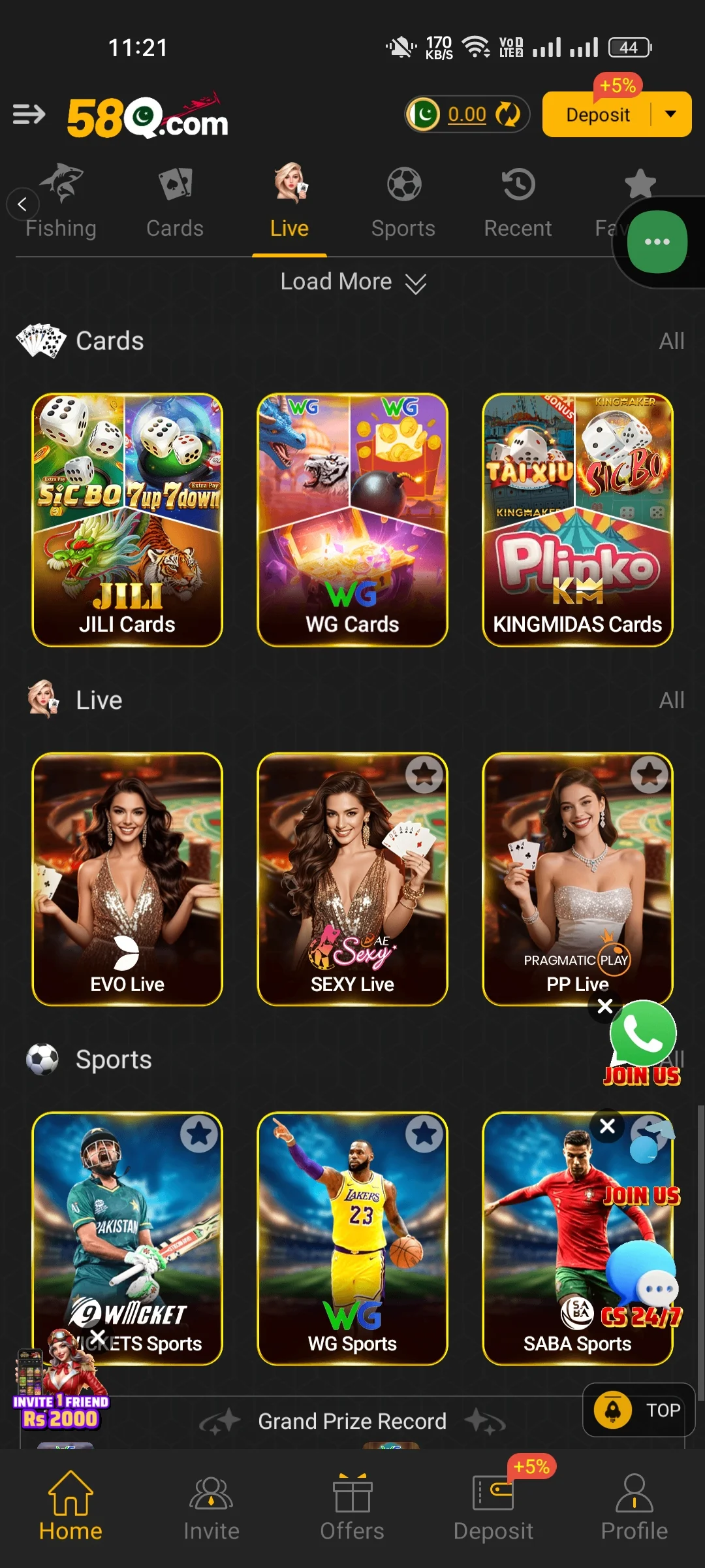 58Q live slots